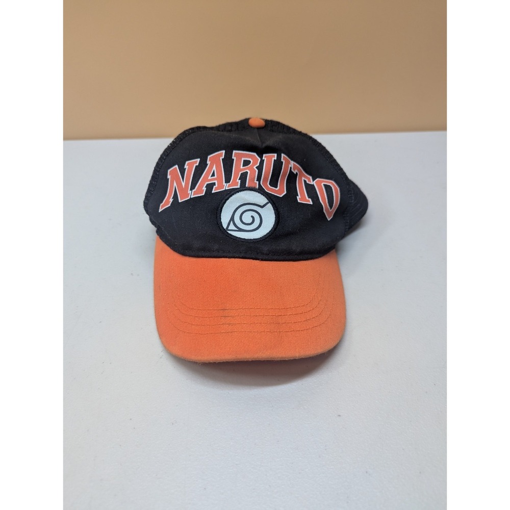 Vintage 2002 Naruto Hat Snapback Black Orange Adjustable Masashi Kishimoto *READ